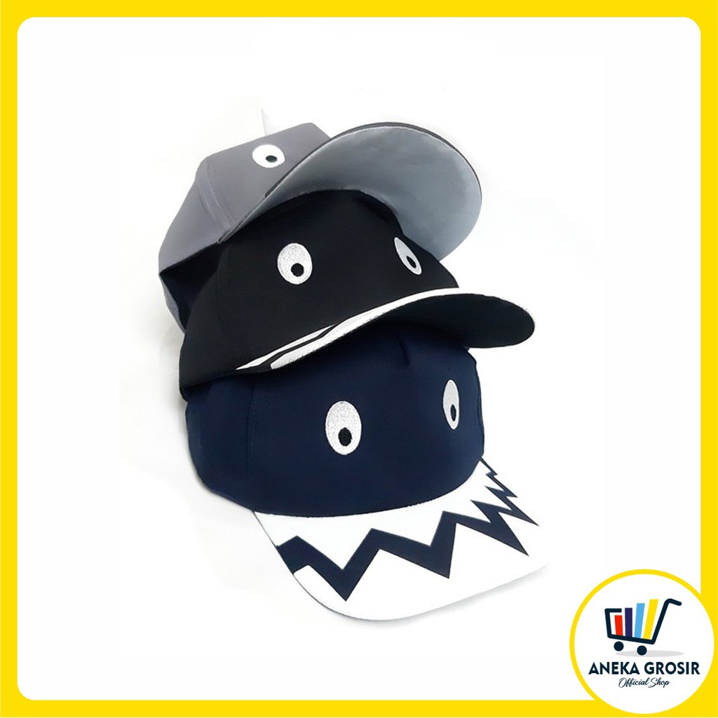 ANEKAGROSIR | TOPI ANAK MOTIF BABY SHARK - TOPI BASEBALL ANAK 3D IKAN HIU - TOPI ANAK CASUAL