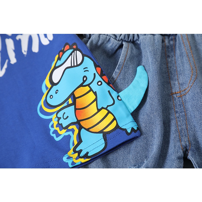 Setelan Anak Laki Laki SUGAR DINO Summer Children Set 2in1 Korean Style Import