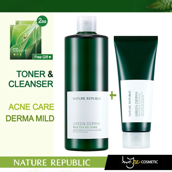Exo Toner Cleanser Set Nature Republic Green Derma Mild