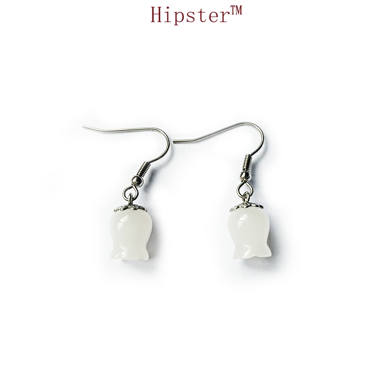 New Hot Sale Exquisite Light Luxury Ancient Style Hetian Jade Flower Earrings