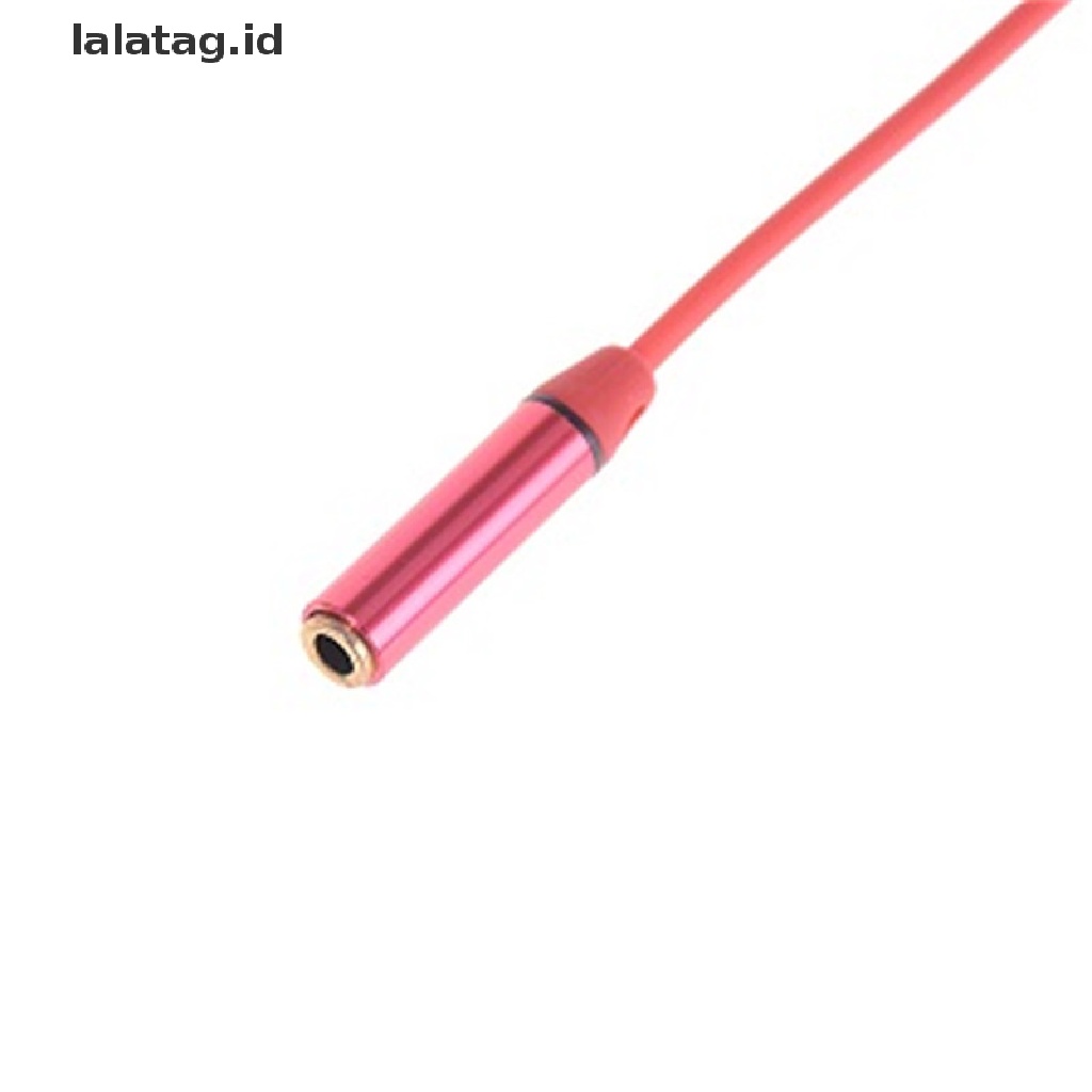 (Flyag) Kabel Adapter Extension Audio headphone / earphone 3.5mm 4 Pole Male / Female Warna Merah