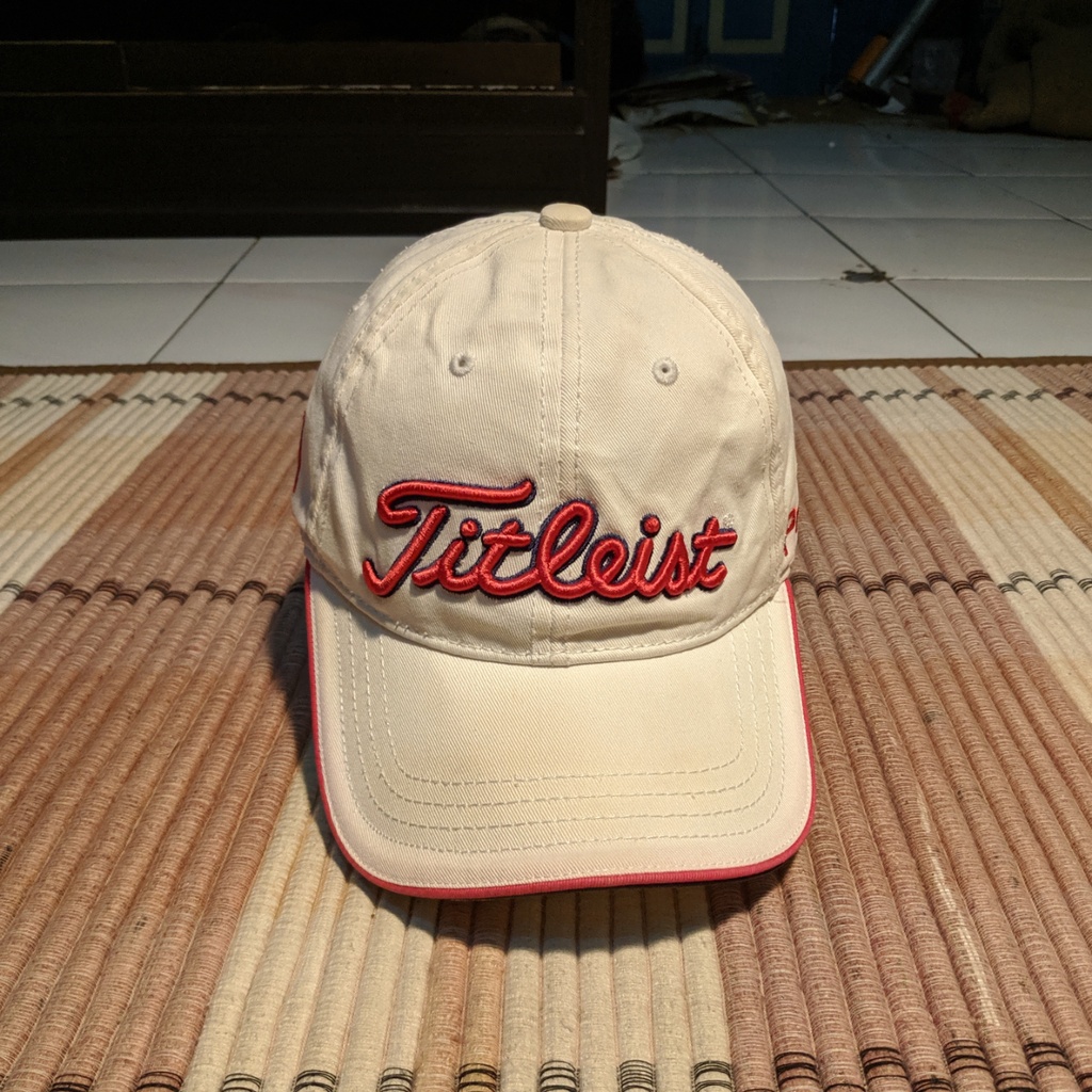 Topi TITLEIST GOLF PRO V1 FJ FOOTJOY White Golf Cap Original Second