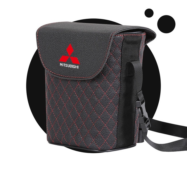 (G-CLUB) Tempat Sampah Bahan Kulit Tahan Air Untuk Mobil Mitsubishi