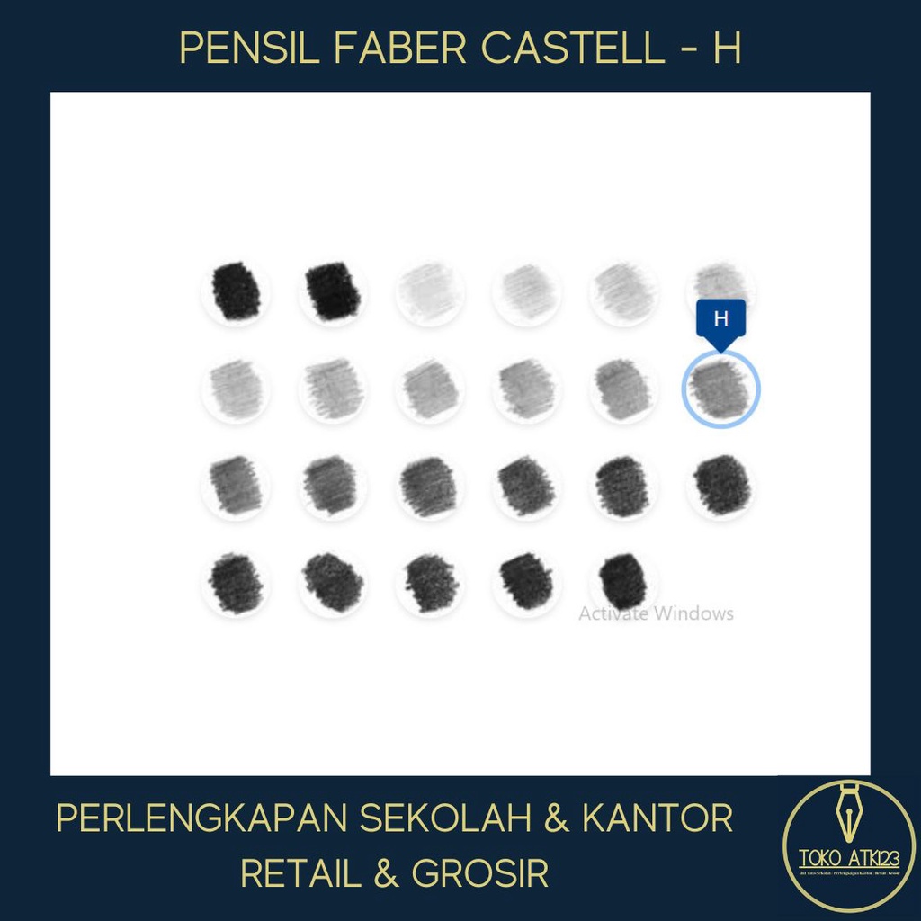 Pensil Faber Castell Original / Alat Tulis / Pensil Komputer / H, 2H, HB, 2B, 3B, 4B, 5B, 6B, 7B, 8B