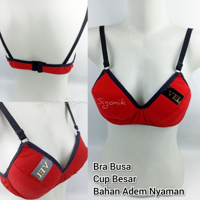 Bra BH Cup Busa Wanita Dewasa 34 36 38 BATOK Besar Tanpa Kawat Cewek Remaja Perempuan Big Size Jumbo Sigonik