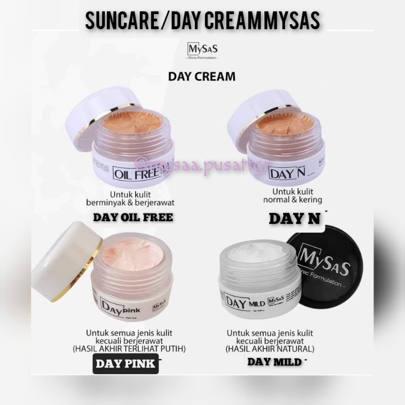 DAY CREAM MYSAS/SUNCARE MYSAS/CREAM PAGI/CREAM SPF/CREAM PENCERAH/SKINCARE