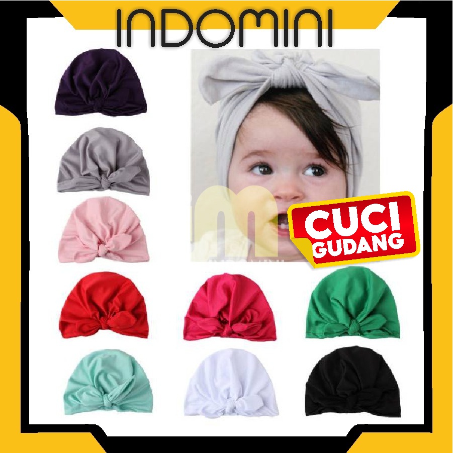 INDOMINI R298 Turban Bayi / Turban Baby ( 0-3 tahun ) Pita Polos Turban Anak