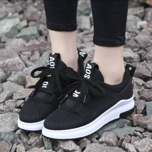 Sepatu sneakers wanita fashion aosotion