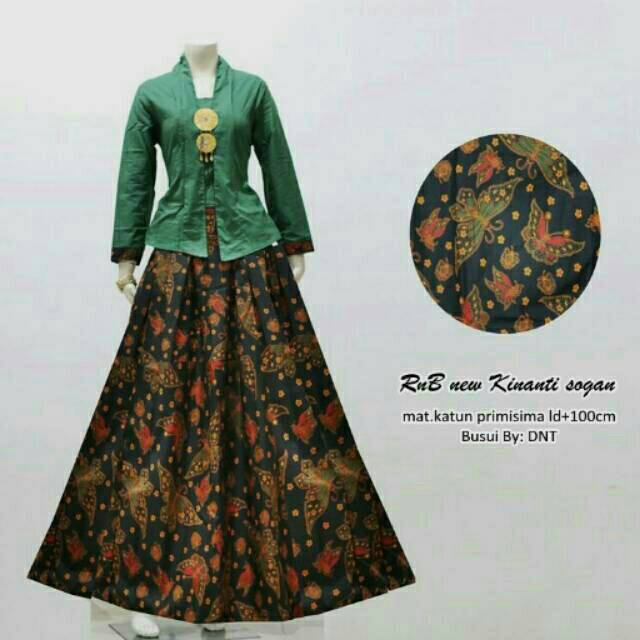 RNB NEW KINANTI SOGAN ROK BLUS KUTUBARU INSTAN KLOK PANJANG SET KEBAYA BRIDESMAIDS SERAGAM KARTINI