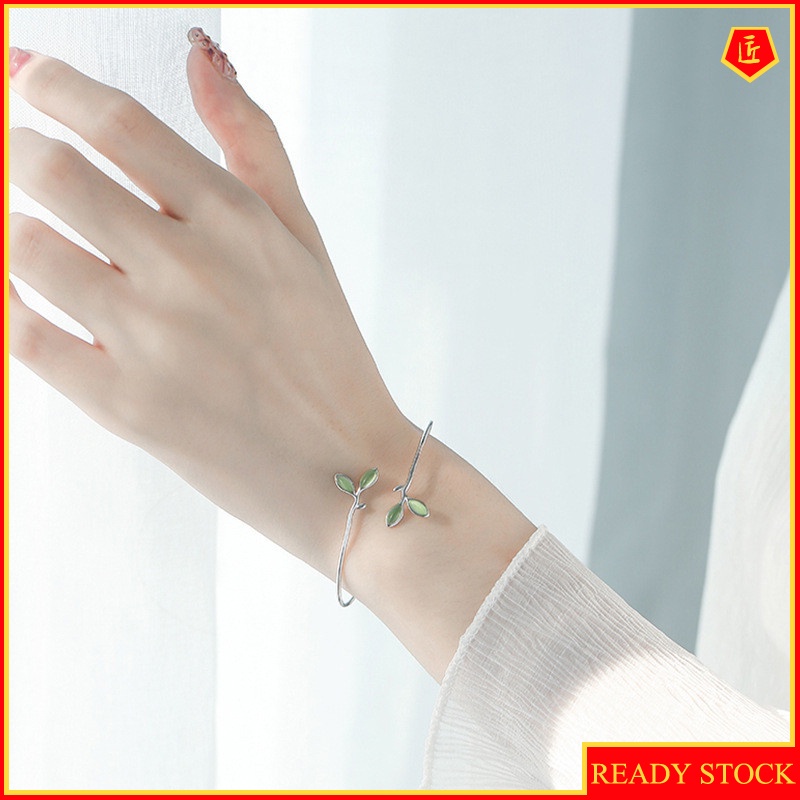 [Ready Stock]Simple Style 925 Silver Bud Bracelet Artistic Retro