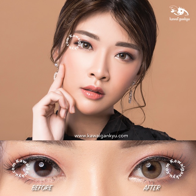 KawaiGankyu Softlens - Princess Seattle Honey Brown (1botol)