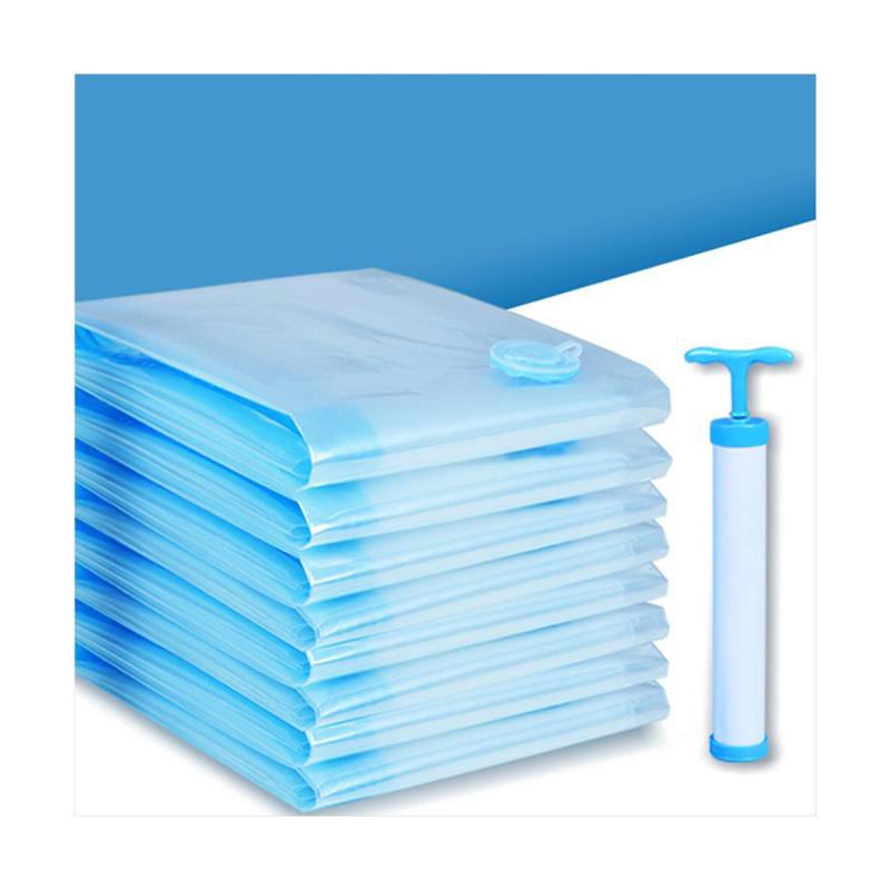 (CLASHOP)Vacuum Bag Pakaian Plastik Vacum Bag Plastic Travel Vakum Baju Pakaian Laundry Bag Storage Keranjang Pakaian
