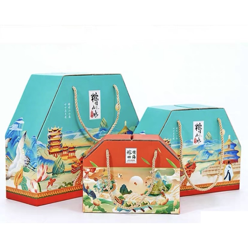 

Box / Kotak Hampers Bacang Kicang Trapesium Kecil Warna Oranye