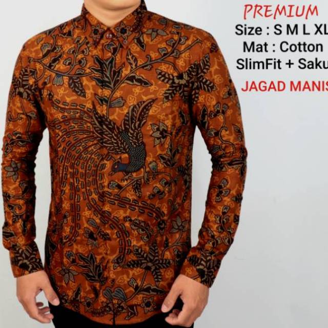 BAJU KEMEJA BATIK PRIA SLIM FIT MODERN LENGAN PANJANG SLIMFIT MERAK MANIS