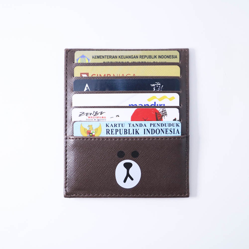 Cardholder | 12 Slot Printed | Brown Bear