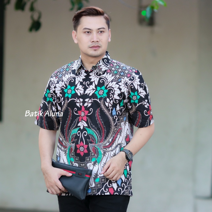 Batik Cowok Lengan Pendek Atasan Baju Batik Pria Premium Lapis Furing Adhem PD 017