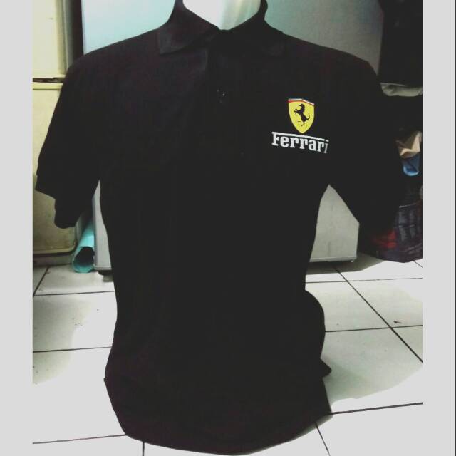KAOS DISTRO POLO TSHIRT FERRARI BAJU T SHIRT KERAH PRIA EKSKLUSIF
