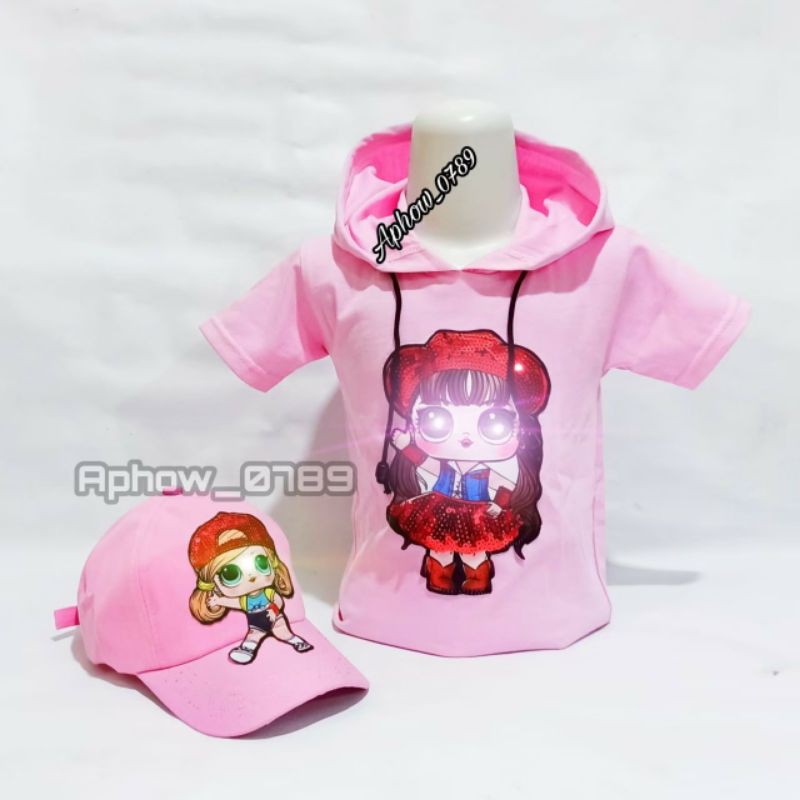 PROMO - PAKET KAOS HOODIE ANAK LOL DAN TOPI LOL LED SEDANG DISKON FOTO REALPICK