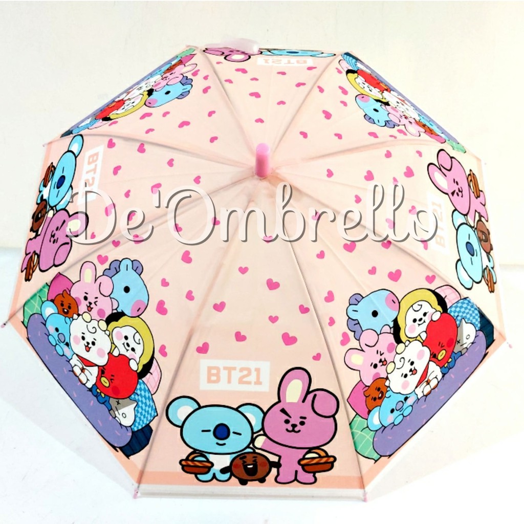 (007BT)De'Ombrello! Payung PVC Anak Full Print/Payung Karakter/Payung Anak