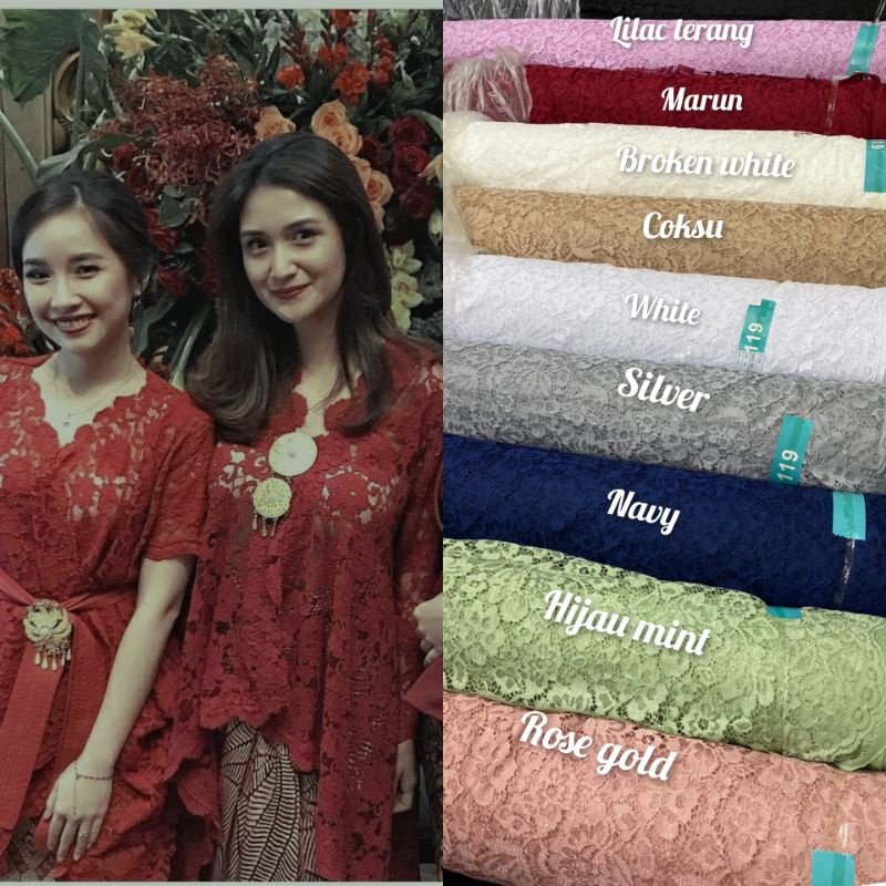 kain brokat, bahan brokat. BRUKAT FATMAWATI, BROKAT HALUS, bahan kebaya