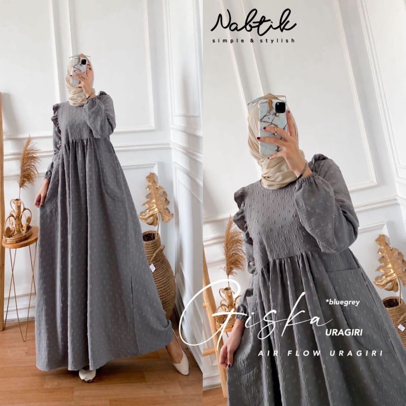 Gamis Dress Crinkle Air Flow Uragiri Best Seller