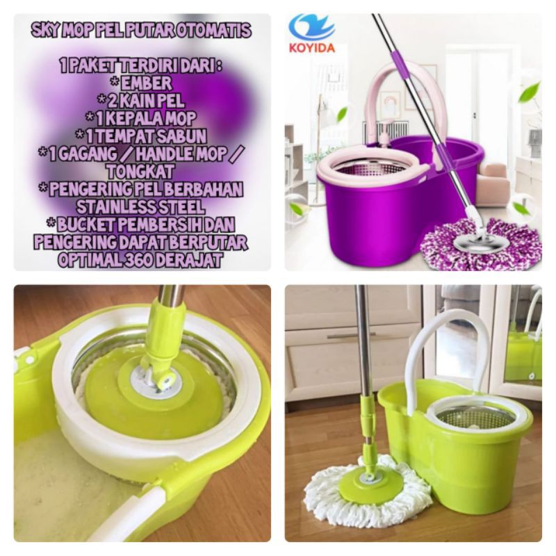 Spinmop/ pel putar otomatis (stainlees) COD Bayar Ditempat