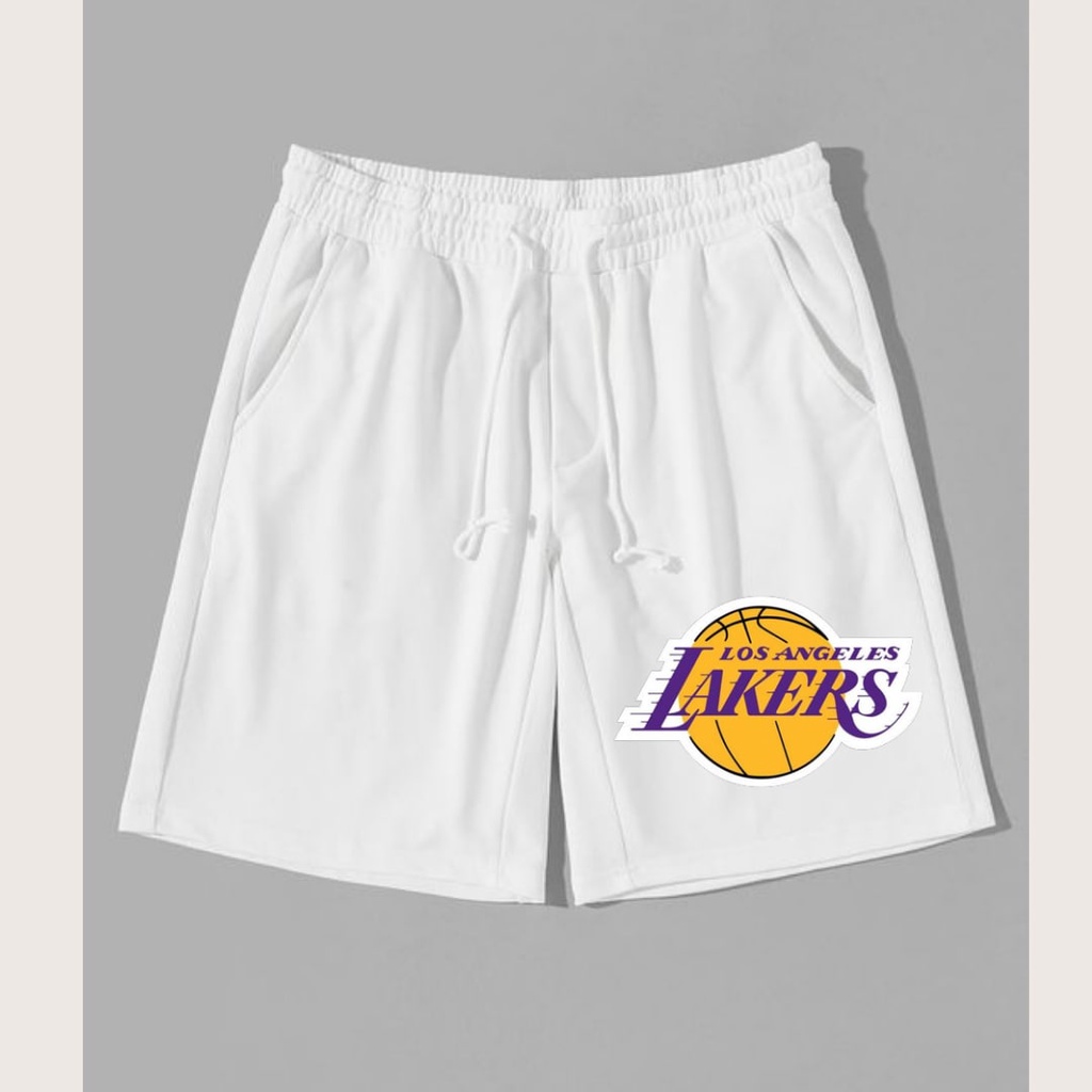 Clothing May - Celana Pendek Lakers Boxer Pria Pendek Celana Tali Kolor Bokser Kekinian Cowok Laki-Laki Bahan Babyterry Baby Terry Premium Original Murah