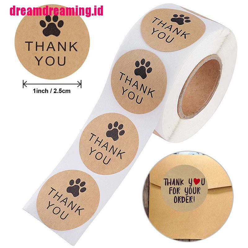 500pcs Stiker Segel Tulisan Thank you for your order Handmade Untuk Kemasan