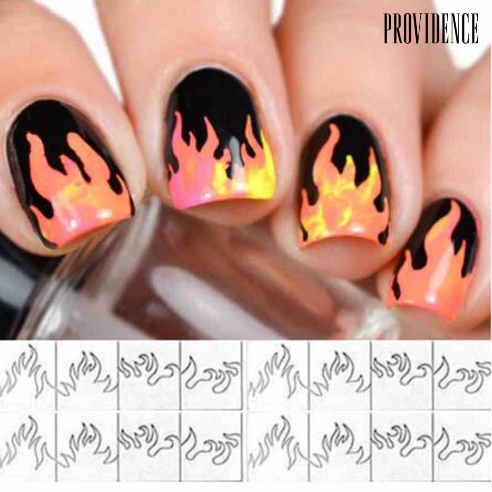 Providence Laser Flame Print Nail Art Sticker Adhesive Decal Removable Manicure Decoration