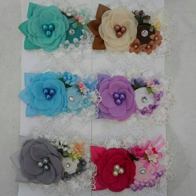 SALE!! Headpiece hijab jilbab model bunga kain