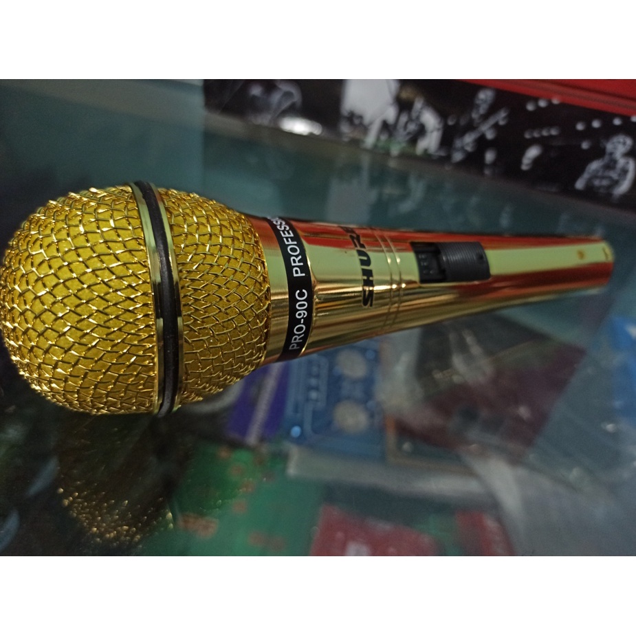 Microphone CONDENSER MIC Cable PROFESIONAL PEKA SENSITIF SHURE PRO 90C