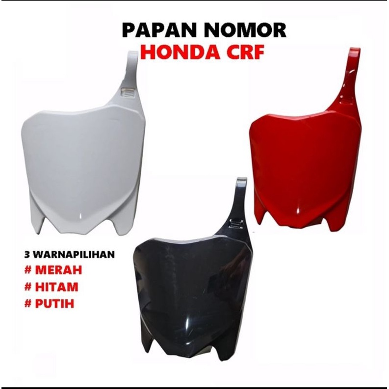 Spakbor depan crf 250 set papan nomor anti pecah bisa ditekuk / papan nomor crf250 set spakbor depan