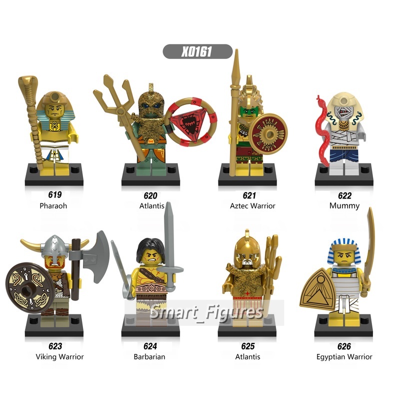 Mainan Action Figure Minifigures Abad Pertengahan Kuno Mesir Roman Warrior Mummy Atlantis Gladiatus