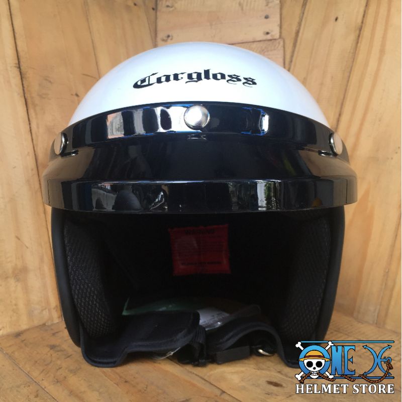 Helm Clasik Bogo Cargloss Putih Original