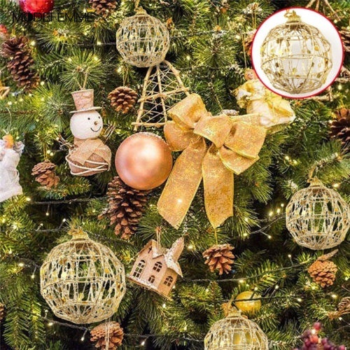 6 PCsChristmas Ball Ornaments for Garden ，Xmas， Yard，Party ， Wedding