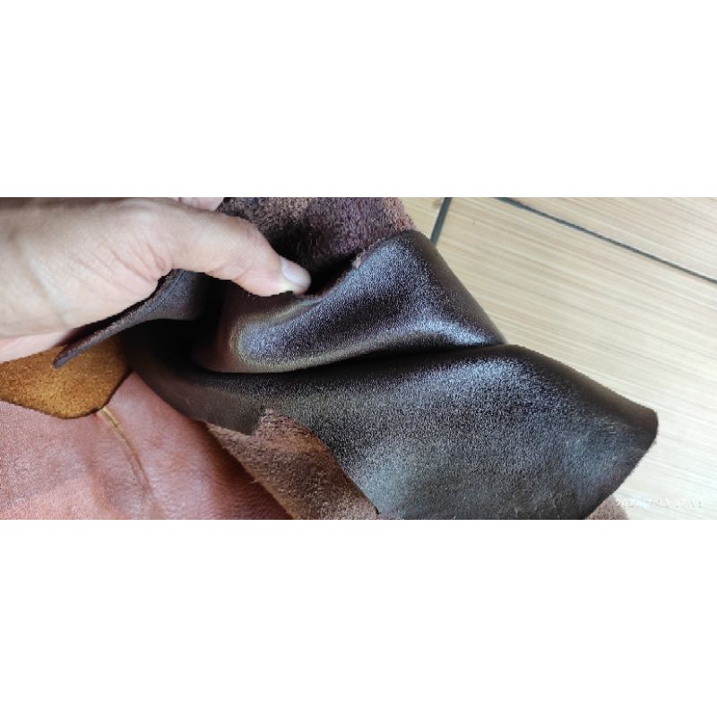 Kulit Sapi Natural Mill Coklat untuk bahan jok sofa tas dll