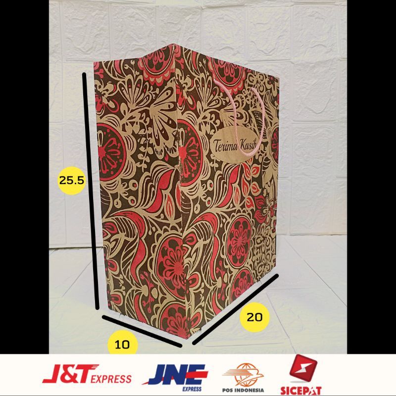 

PAPER BAG BATIK TERIMAKASIH PREMIUM MURAH 20 X 10 X 25,5 TAS KADO / TAS KERTAS