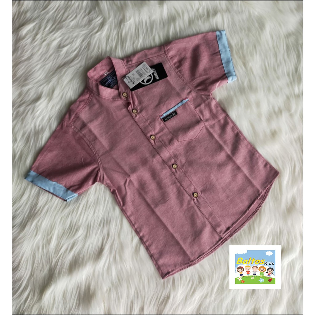 BALTOSKIDS KEMEJA POLOS ANAK LENGAN PENDEK SIZE 1-5 TAHUN KATUN OXFORD-4