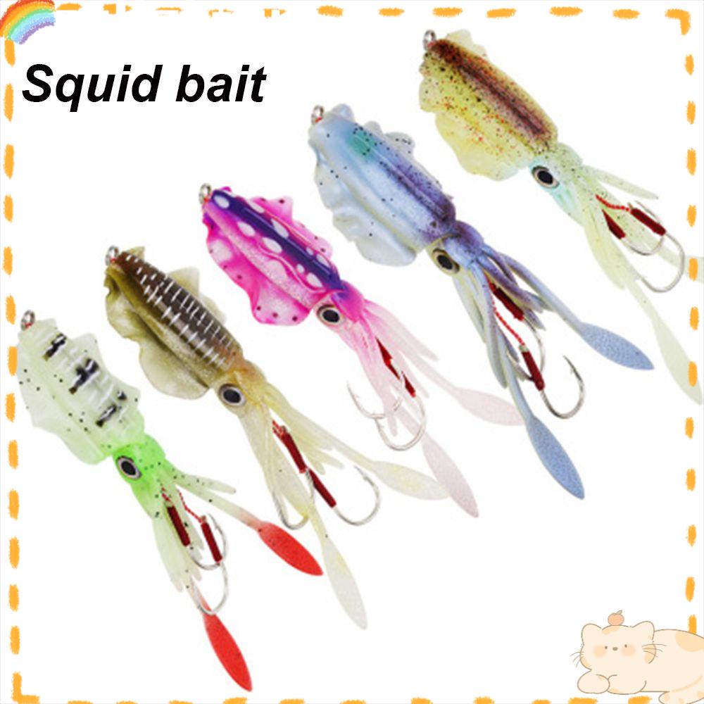 Solighter 20g / 60g 150mm Umpan Pancing Soft Bait Bentuk Gurita Ekor Panjang Bahan Silikon