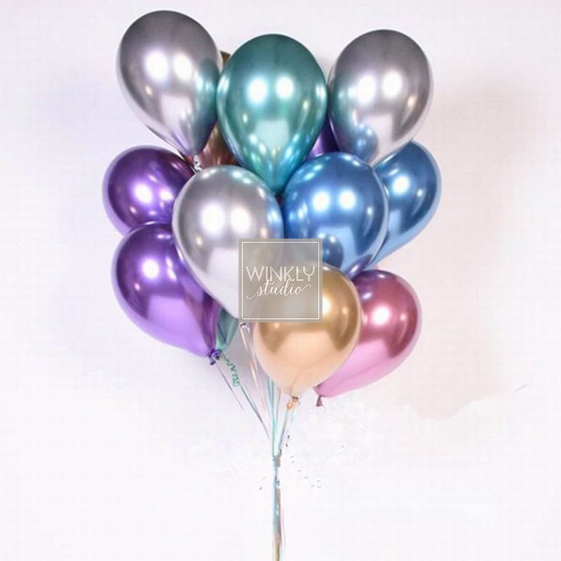 Balon Chrome Latex Metalik 12 inch TEBAL / Balloon Chrome 2in1 Latex Metallic