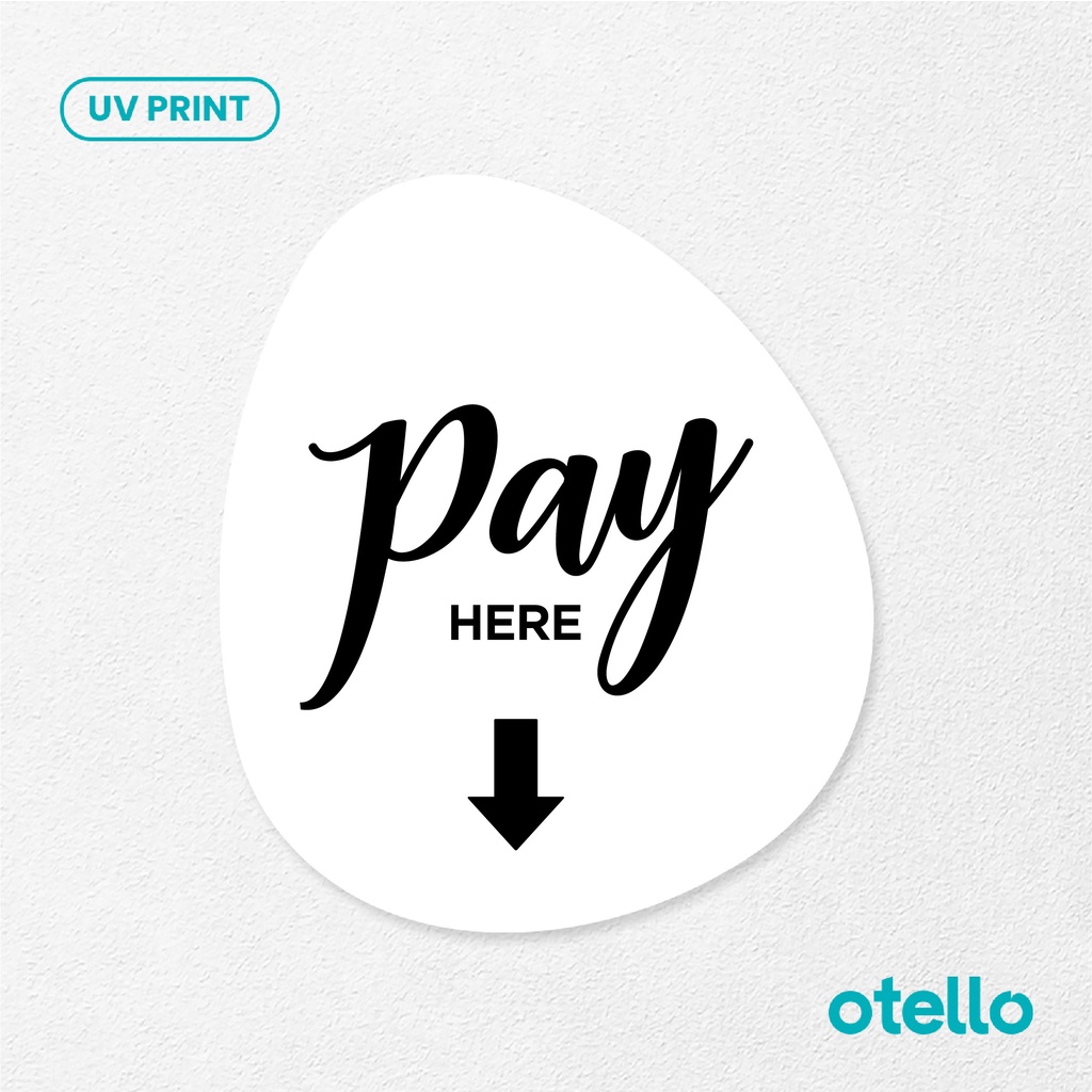 Pay Here SignageBoard Akrilik Tempel Dinding Papan Acrylic Restoran Dinding Petunjuk Toko Cafe