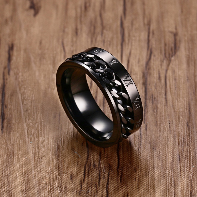 Cincin Rantai Roma Bahan Titanium Steel Untuk Pria