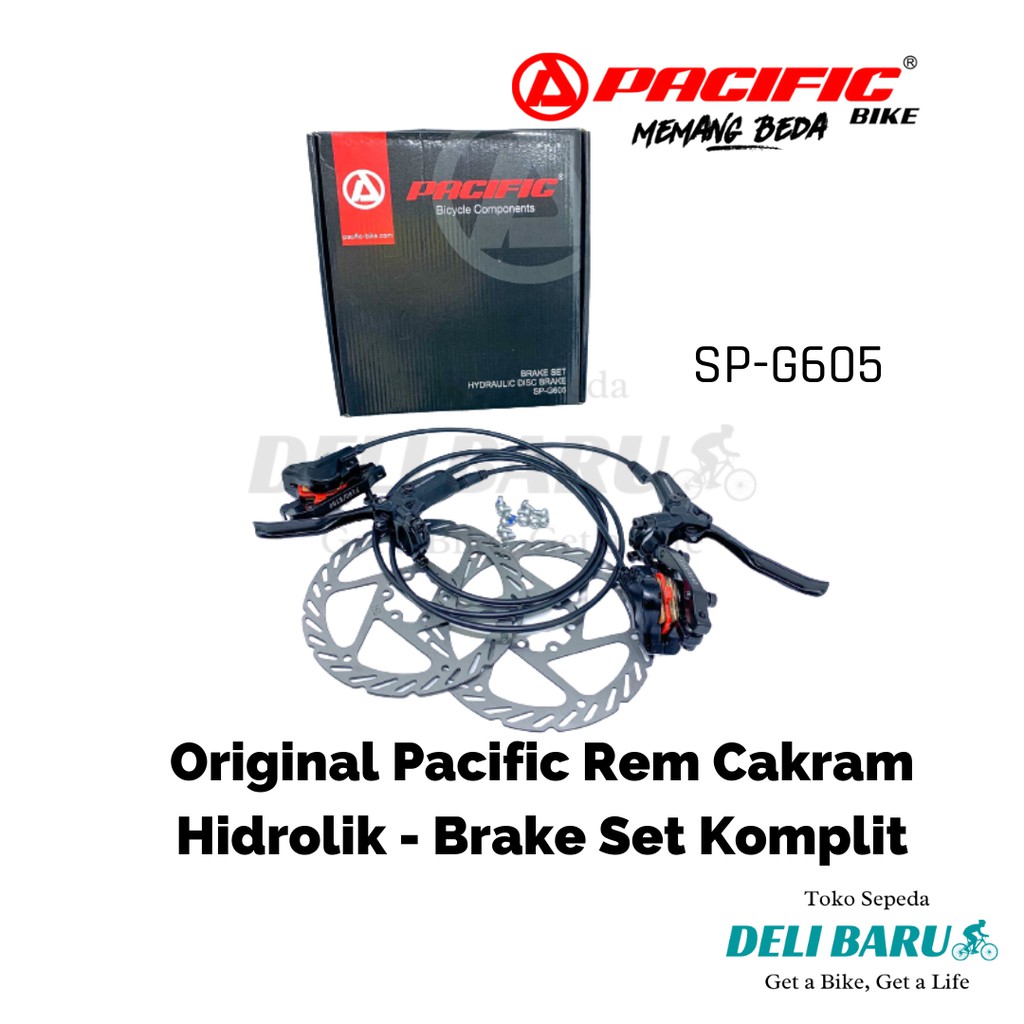 Rem cakram set hidrolik pacific hydraulic disc brake set komplit dengan piringan / rotor 160mm