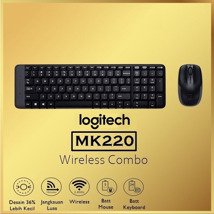 Logitech Wireless Mouse Keyboard MK220 / Combo / MK 220 garansi resmi