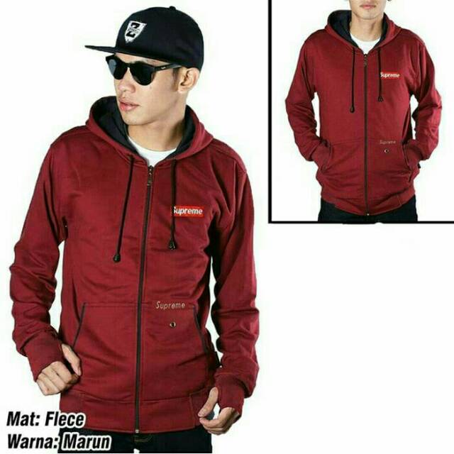 Jaket Zipper Supreme Pria
