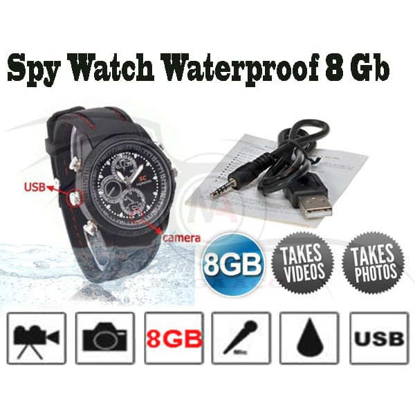 HOT SALE Spy Camera Watch 8Gb Water Proof - Kamera Tersembunyi Model Jam Tangan TERMURAH