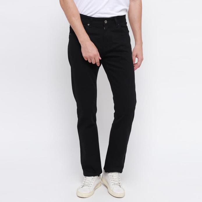 Edwin Celana Jeans Milan-018 Regular Fit Pria Panjang Black - Hitam, 32 Best Quality