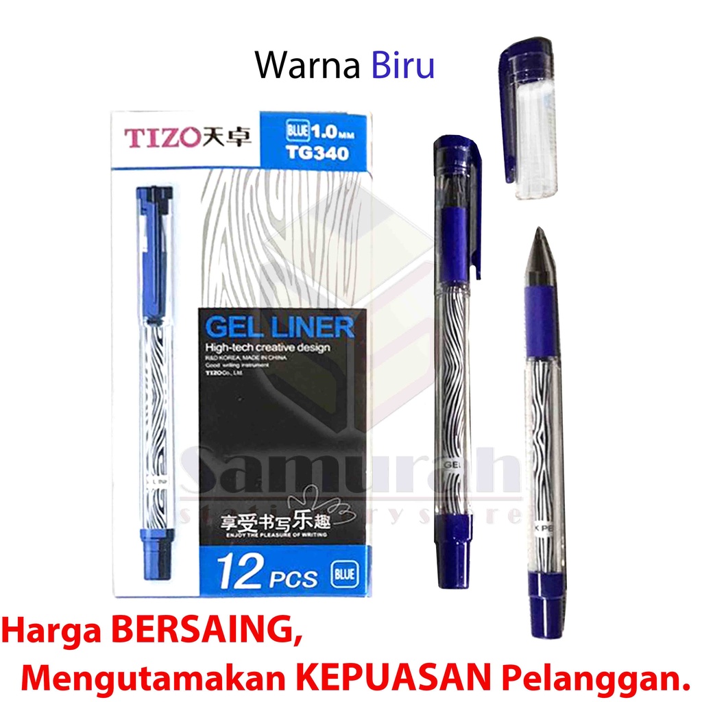 

RK Pen Gel Liner TIZO TG-340 1.0 mm / Ballpoint Cair Tebal 1 mili TG 340 / Pulpen GelLiner Cabut