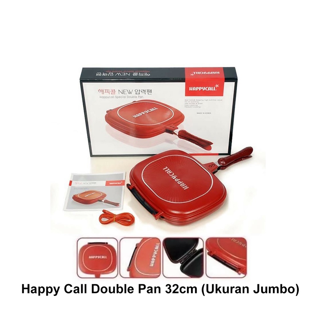 Wajan Teflon Happy Call Double Pan Jumbo 32 Cm / Happy Call Double Pan original JUMBO SIZE / Pan Bol