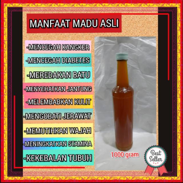 

100% MADU ASLI SARANG DARI HUTAN/MADU MURNI/MADU HUTAN/HONEY/MADU TANPA CAMPURAN/MADU MURAH -1000 gr